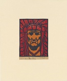 Artist: Bayliss, Clifford. | Title: War Chief | Date: c.1930 | Technique: linocut, printed in colour, from three blocks