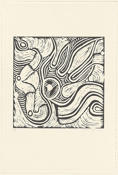 Artist: b'Singer, Sadie.' | Title: b'not titled' | Date: 1988 | Technique: b'linocut, printed in black ink, from one block' | Copyright: b'Reproduced courtesy of the artist' Artist: b'Singer, Sadie.' | Title: b'not titled' | Date: 1988 | Technique: b'linocut, printed in black ink, from one block' | Copyright: b'Reproduced courtesy of the artist'
