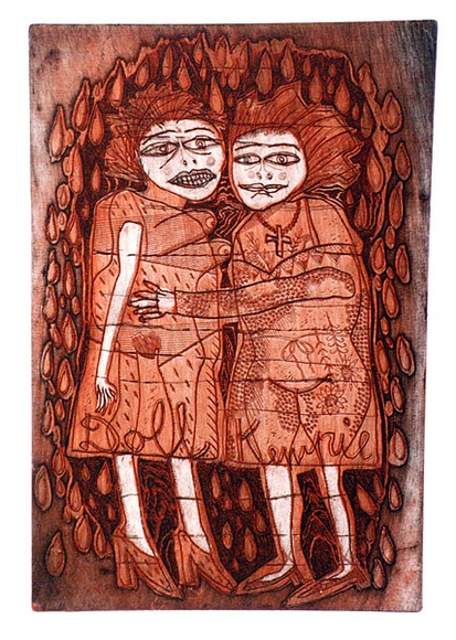 Artist: b'HANRAHAN, Barbara' | Title: b'Doll kewpie' | Date: 1983 | Technique: b'etching, printed in colour with plate-tone, from two plates'