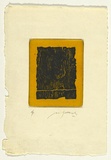 Artist: b'SELLBACH, Udo' | Title: b'(Jagged block)' | Date: 1966 | Technique: b'etching, printed in in colour, from two plates in yellow and black inks'