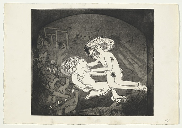 Artist: b'BOYD, Arthur' | Title: b'Lysistrata: Welcome Lampito!....' | Date: (1970) | Technique: b'etching and aquatint, printed in black ink, from one plate' | Copyright: b'Reproduced with permission of Bundanon Trust' Artist: b'BOYD, Arthur' | Title: b'Lysistrata: Welcome Lampito!....' | Date: (1970) | Technique: b'etching and aquatint, printed in black ink, from one plate' | Copyright: b'Reproduced with permission of Bundanon Trust'