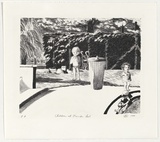Artist: Marsh, Louise. | Title: Children at Manuka Pool | Date: 16-5-1999 | Technique: lithograph, printed in black ink, from one stone