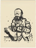 Artist: Olsen, John. | Title: Albert Tucker | Date: 1973 | Technique: lithograph, printed in black ink, from one stone | Copyright: © John Olsen. Licensed by VISCOPY, Australia