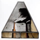 Artist: BALDESSIN, George | Title: Personage, window and factory smoke II. | Date: 1967 | Technique: colour etching and aquatint