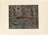 Artist: b'Nona, Dennis.' | Title: b'Ubirikubiri' | Date: 1992 | Technique: b'linocut, printed in colour, from one block' | Copyright: b'Courtesy of the artist and the Australia Art Print Network'