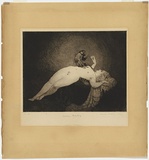 Artist: LINDSAY, Norman | Title: Julia's monkey. | Date: 1920 | Technique: etching and roulette, printed in warm dark brown ink, from one plate