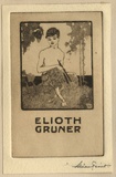 Artist: b'FEINT, Adrian' | Title: b'Bookplate: Elioth Gruner.' | Date: (1922) | Technique: b'etching, printed in brown ink with plate-tone, from one plate' | Copyright: b'Courtesy the Estate of Adrian Feint'