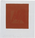Artist: WALKER, Murray | Title: Girl and mirror. | Date: 1970 | Technique: linocut, printed in colour, from two blocks