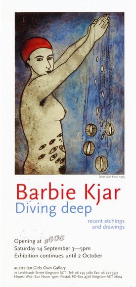 <p>Barbie Kjar: Diving deep, recent etchings and drawings.</p>