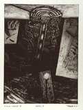 Artist: Ralph, Timothy | Title: Babel II | Date: 1987 | Technique: etching and aquatint, printed in black ink with plate-tone, from one plate | Copyright: © Timothy Ralph. Licensed by VISCOPY, Australia
