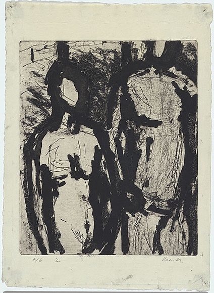 Artist: b'MADDOCK, Bea' | Title: b'Model and a cast' | Date: 1960 | Technique: b'hardgound etching, softground etching and sugar-lift aquatint, printed in black ink, from one zinc plate' Artist: b'MADDOCK, Bea' | Title: b'Model and a cast' | Date: 1960 | Technique: b'hardgound etching, softground etching and sugar-lift aquatint, printed in black ink, from one zinc plate'