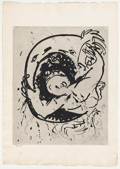 Artist: b'BOYD, Arthur' | Title: bJonah looking into the whale's mouth. | Date: 1972-73 | Technique: b'etching, printed in black ink, from one plate' | Copyright: b'Reproduced with permission of Bundanon Trust' Artist: b'BOYD, Arthur' | Title: bJonah looking into the whale's mouth. | Date: 1972-73 | Technique: b'etching, printed in black ink, from one plate' | Copyright: b'Reproduced with permission of Bundanon Trust'