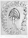 Artist: Downs, Jarinyanu David. | Title: Kurtal | Date: 1988 | Technique: etching and aquatint, printed in black ink, from one plate