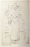 Artist: Armstrong, Ian. | Title: Young woman. | Date: 1955 | Technique: etching, printed in brown ink, from one plate