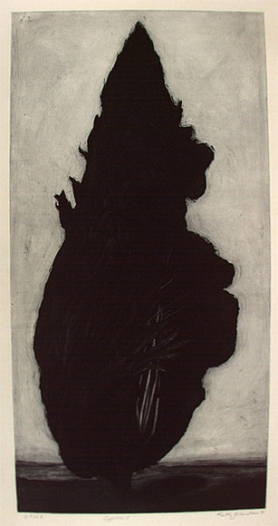 Artist: b'Johnstone, Ruth.' | Title: b'Cypress I' | Date: 1985 | Technique: b'etching, printed in black ink, from one plate' Artist: b'Johnstone, Ruth.' | Title: b'Cypress I' | Date: 1985 | Technique: b'etching, printed in black ink, from one plate'