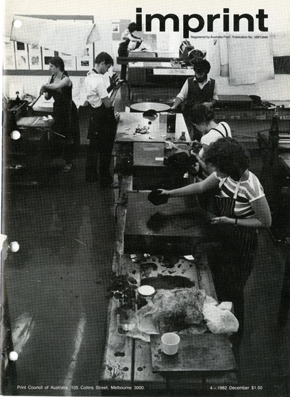 Artist: b'PRINT COUNCIL OF AUSTRALIA' | Title: b'Periodical | Imprint. Melbourne: Print Council of Australia, vol. 17, no. 4, 1982' | Date: 1982 Artist: b'PRINT COUNCIL OF AUSTRALIA' | Title: b'Periodical | Imprint. Melbourne: Print Council of Australia, vol. 17, no. 4, 1982' | Date: 1982