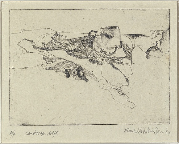 Artist: Hodgkinson, Frank. | Title: Landscape drift | Date: 1954 | Technique: hardground-etching, printed in black ink, from one plate
