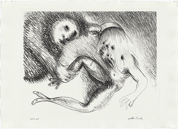 Artist: b'BOYD, Arthur' | Title: b'St Francis cleansing the leper.' | Date: (1965) | Technique: b'lithograph, printed in black ink, from one plate' | Copyright: b'Reproduced with permission of Bundanon Trust' Artist: b'BOYD, Arthur' | Title: b'St Francis cleansing the leper.' | Date: (1965) | Technique: b'lithograph, printed in black ink, from one plate' | Copyright: b'Reproduced with permission of Bundanon Trust'