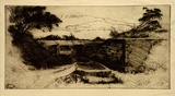 Artist: Bull, Norma C. | Title: Hobart from the old Fortress. | Date: 1937-38 | Technique: etching and aquatint, printed in black ink with plate-tone, from one plate