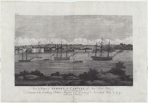 Artist: b'Preston, Walter.' | Title: bView of part of Sydney, the capital of New South Wales. Taken from Bene Long's Point. | Date: 30 November 1812 (published) | Technique: b'etching and engraving, printed in black ink, from one copper plate'