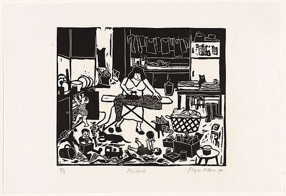 Artist: b'Allen, Joyce.' | Title: b'Muddle.' | Date: 1990 | Technique: b'linocut, printed in black ink, from one block'