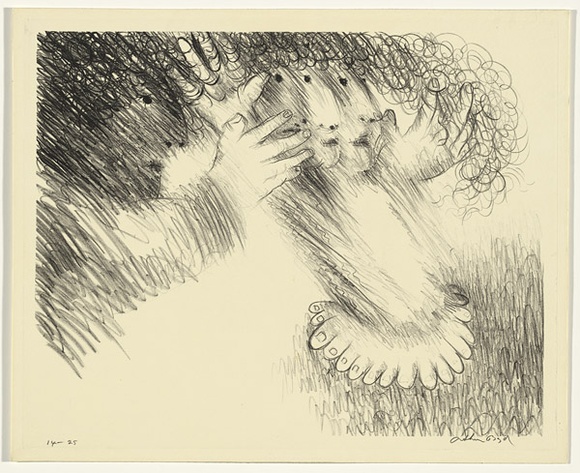 Artist: b'BOYD, Arthur' | Title: b'St Francis turning Brother Masseo.' | Date: (1965) | Technique: b'lithograph, printed in black ink, from one plate' | Copyright: b'Reproduced with permission of Bundanon Trust' Artist: b'BOYD, Arthur' | Title: b'St Francis turning Brother Masseo.' | Date: (1965) | Technique: b'lithograph, printed in black ink, from one plate' | Copyright: b'Reproduced with permission of Bundanon Trust'