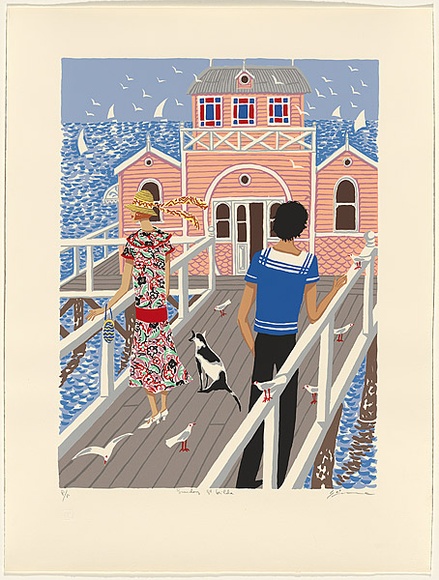 Artist: b'Irvine, Greg.' | Title: b'Sunday St Kilda.' | Date: 1986 | Technique: b'screenprint, printed in colour, from 18 stencils'