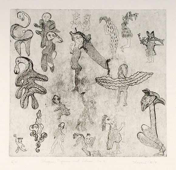 Artist: b'Shearer, Mitzi.' | Title: b'Shapes, figures and ideas 2' | Date: 1981