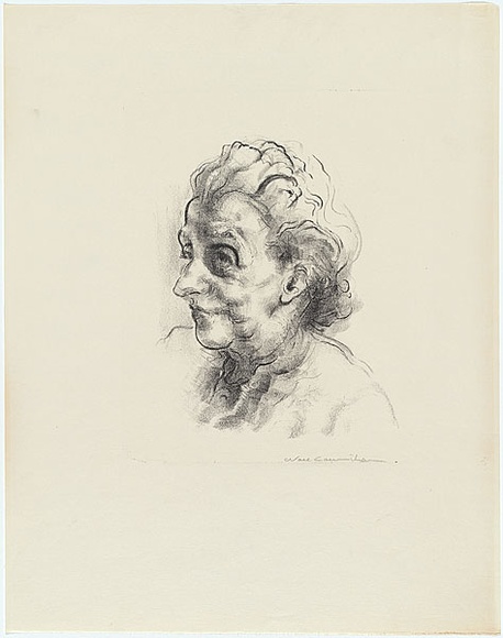 Artist: b'Counihan, Noel.' | Title: bThe artist's mother. | Date: 1948 | Technique: b'lithograph, printed in black ink, from one stone' Artist: b'Counihan, Noel.' | Title: bThe artist's mother. | Date: 1948 | Technique: b'lithograph, printed in black ink, from one stone'