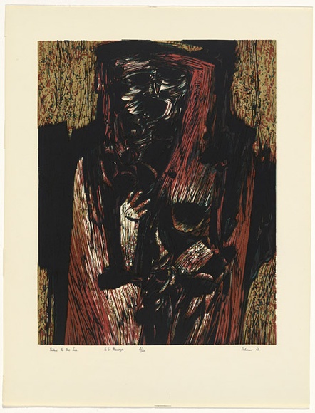 Artist: Adams, Tate. | Title: Maurya. | Date: 1962 | Technique: linocut, printed in colour, from four blocks