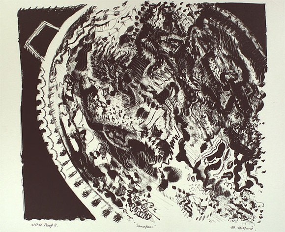 Artist: b'Hillard, Merris.' | Title: b'Saucepan' | Date: c.1986 | Technique: b'lithograph, printed in black ink, from one stone' Artist: b'Hillard, Merris.' | Title: b'Saucepan' | Date: c.1986 | Technique: b'lithograph, printed in black ink, from one stone'