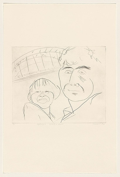 Title: b'Sydney 2 - Nicole and Ross' | Date: 1982 | Technique: b'drypoint, printed in black ink, from one perspex plate'