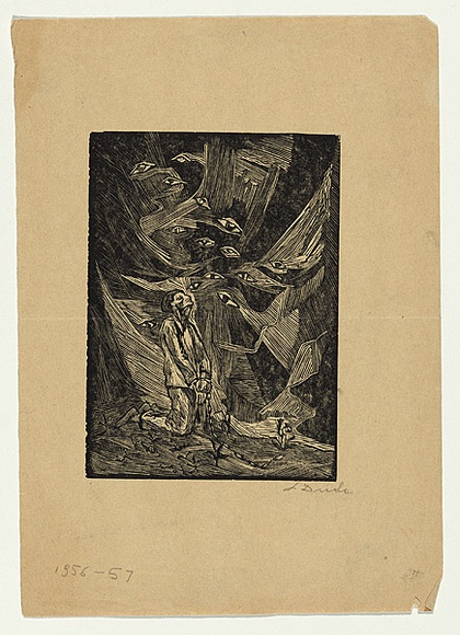 Artist: b'Groblicka, Lidia.' | Title: b'not titled' | Date: 1956-57 | Technique: b'woodcut, printed in black ink, from one block' Artist: b'Groblicka, Lidia.' | Title: b'not titled' | Date: 1956-57 | Technique: b'woodcut, printed in black ink, from one block'