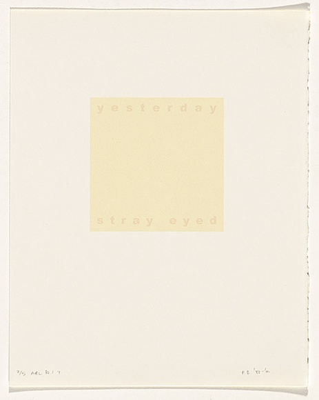 Artist: b'Burgess, Peter.' | Title: b'yesterday: stray eyed.' | Date: 2001 | Technique: b'computer generated inkjet prints, printed in colour, from digital files'