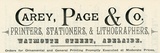 Title: Carey, Page  Co. Printers and Publishers