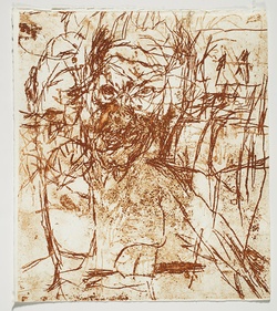 Artist: PARR, Mike | Title: Alphabet/Haemorrhage. | Date: 1992-93 | Technique: etching, printed in red ochre ink, from one plate
