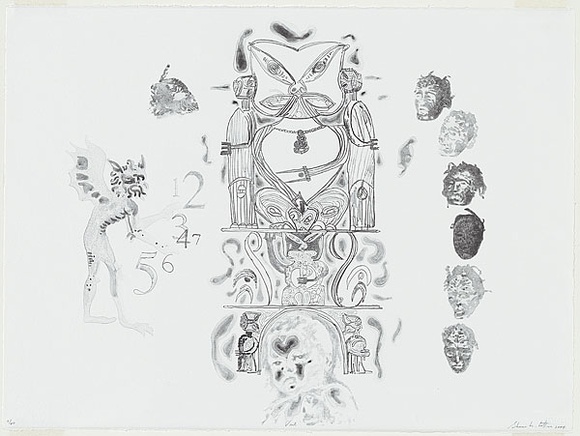 Artist: b'Cotton, Shane.' | Title: b'Veil.' | Date: 2004 | Technique: b'lithograph, printed in black ink, from one plate' | Copyright: b'\xc2\xa9 Shane Cotton, represented by Sherman Galleries, Sydney' Artist: b'Cotton, Shane.' | Title: b'Veil.' | Date: 2004 | Technique: b'lithograph, printed in black ink, from one plate' | Copyright: b'\xc2\xa9 Shane Cotton, represented by Sherman Galleries, Sydney'