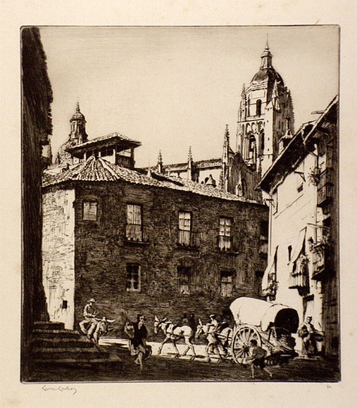 Artist: b'LINDSAY, Lionel' | Title: b'The little square, Segovia' | Date: 1928 | Technique: b'drypoint, printed in brown ink with plate-tone, from one plate' | Copyright: b'Courtesy of the National Library of Australia' Artist: b'LINDSAY, Lionel' | Title: b'The little square, Segovia' | Date: 1928 | Technique: b'drypoint, printed in brown ink with plate-tone, from one plate' | Copyright: b'Courtesy of the National Library of Australia'