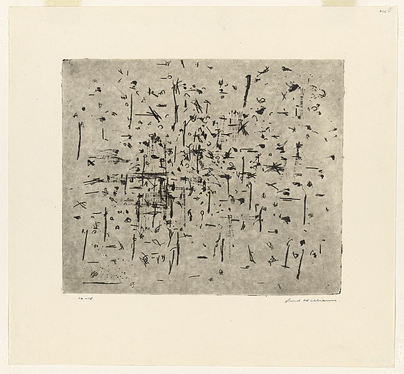 Artist: b'WILLIAMS, Fred' | Title: b'You Yangs landscape' | Date: 1965-66 | Technique: b'etching, drypoint, flat biting and mezzotint, printed in black ink, from one copper plate' | Copyright: b'\xc2\xa9 Fred Williams Estate' Artist: b'WILLIAMS, Fred' | Title: b'You Yangs landscape' | Date: 1965-66 | Technique: b'etching, drypoint, flat biting and mezzotint, printed in black ink, from one copper plate' | Copyright: b'\xc2\xa9 Fred Williams Estate'