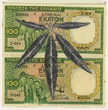 Artist: HALL, Fiona | Title: Vitex agnus castus - Chaste tree (Greek currency) | Date: 2000 - 2002 | Technique: gouache | Copyright: © Fiona Hall