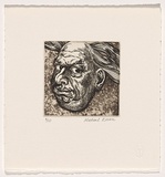 Artist: Esson, Michael. | Title: Self portrait | Date: c.2003 | Technique: etching and open-bite, printed in black ink, from one plate
