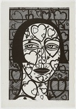 Artist: Klein, Deborah. | Title: Heart tattoos | Date: 1996 | Technique: linocut, printed in black ink, from one block