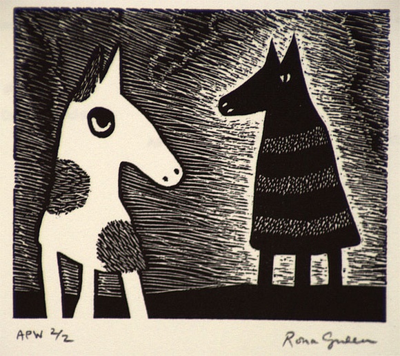Artist: b'Green, Rona.' | Title: b'Pound for pound' | Date: 2000, September | Technique: b'wood engraving, printed in black ink, from one block' Artist: b'Green, Rona.' | Title: b'Pound for pound' | Date: 2000, September | Technique: b'wood engraving, printed in black ink, from one block'