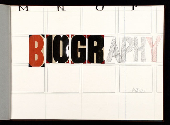 Artist: b'Todd, Geoff.' | Title: b'Biography' | Date: 1977 | Copyright: b'This work appears on screen courtesy of the artist and copyright holder' Artist: b'Todd, Geoff.' | Title: b'Biography' | Date: 1977 | Copyright: b'This work appears on screen courtesy of the artist and copyright holder'