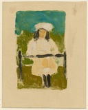 Artist: Nolan, Sidney. | Title: Girl | Date: c.1946 | Technique: monotype