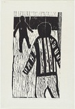 Artist: MADDOCK, Bea | Title: Beach children. | Date: 1964 | Technique: woodcut, printed in black ink, from one block