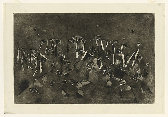 Artist: b'WILLIAMS, Fred' | Title: b'Knoll in the You Yangs' | Date: 1963-64 | Technique: b'aquatint, engraving and drypoint, printed in black ink, from one zinc plate' | Copyright: b'\xc2\xa9 Fred Williams Estate' Artist: b'WILLIAMS, Fred' | Title: b'Knoll in the You Yangs' | Date: 1963-64 | Technique: b'aquatint, engraving and drypoint, printed in black ink, from one zinc plate' | Copyright: b'\xc2\xa9 Fred Williams Estate'