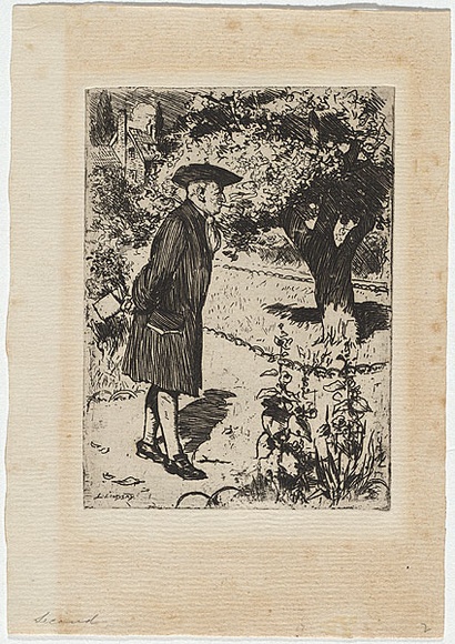 Artist: b'LINDSAY, Lionel' | Title: b'Meditation.' | Date: 1898 | Technique: b'etching and aquatint, printed in black ink, from one plate' | Copyright: b'Courtesy of the National Library of Australia' Artist: b'LINDSAY, Lionel' | Title: b'Meditation.' | Date: 1898 | Technique: b'etching and aquatint, printed in black ink, from one plate' | Copyright: b'Courtesy of the National Library of Australia'