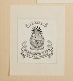 Artist: Burdett, Frank. | Title: Bookplate: Worane, Sergeants' Mess. | Date: (1926) | Technique: lithograph, printed in black ink, from one stone [or plate]