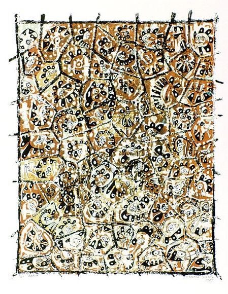 Artist: b'Hamm, Treanna.' | Title: b'Beehive' | Date: 1987 | Technique: b'screenprint, printed in colour, from multiple stencils' Artist: b'Hamm, Treanna.' | Title: b'Beehive' | Date: 1987 | Technique: b'screenprint, printed in colour, from multiple stencils'